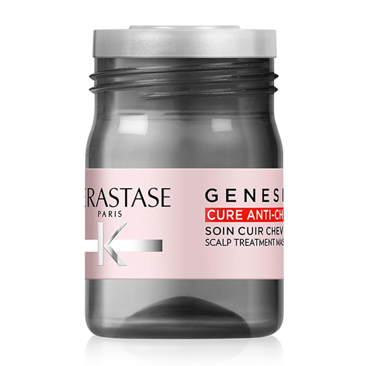 Dix ampoules Kérastase Genesis de 6 ml disposées sur une surface en pierre claire.